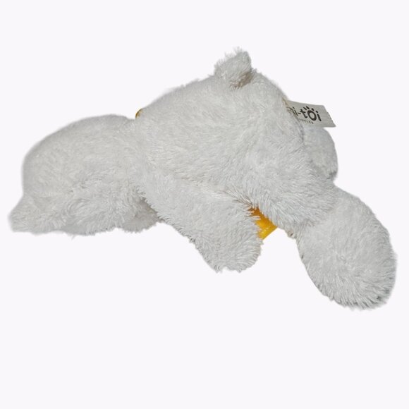 Mai Toi Get Well Soon Teddy Bear 10 inch Plush White Yellow Heart Stuffed Animal - Picture 2 of 6